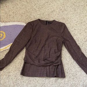 Zara - Brown Plaid Structured Blouse